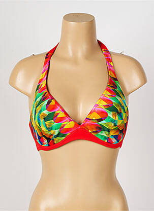 Haut de maillot de bain stretch haut soutien-gorge emboitant rouge ANTIGEL femme