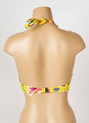 Haut de maillot de bain bretelles élastiquées amovibles jaune ANTIGEL femme