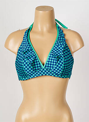 Haut de maillot de bain stretch haut triangles vert ANTIGEL femme