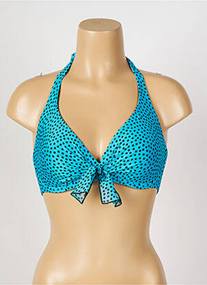 Haut de maillot de bain stretch haut soutien-gorge emboitant bleu ANTIGEL femme