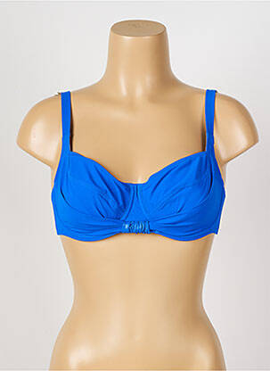 Haut de maillot de bain stretch haut soutien-gorge emboitant bleu ANTIGEL femme