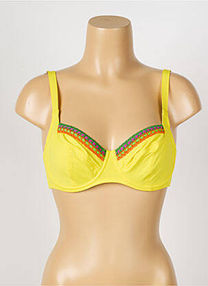 Haut de maillot de bain stretch haut soutien-gorge emboitant jaune ANTIGEL femme