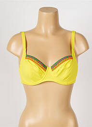Haut de maillot de bain stretch haut soutien-gorge emboitant jaune ANTIGEL femme