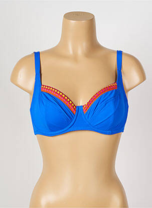 Haut de maillot de bain stretch haut soutien-gorge emboitant bleu ANTIGEL femme