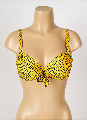 Haut de maillot de bain stretch haut soutien-gorge moulé jaune ANTIGEL femme