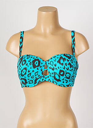 Haut de maillot de bain stretch haut soutien-gorge moulé bleu ANTIGEL femme