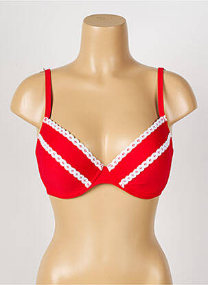 Haut de maillot de bain stretch haut soutien-gorge moulé rouge ANTIGEL femme
