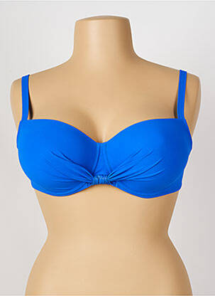 Haut de maillot de bain stretch haut soutien-gorge moulé bleu ANTIGEL femme
