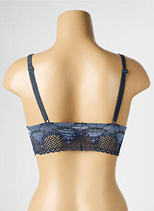 Soutien-gorge effet matière satinée brassieres bleu IMPLICITE femme