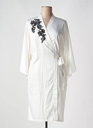 Déshabillé manches longues blanc MARJOLAINE femme