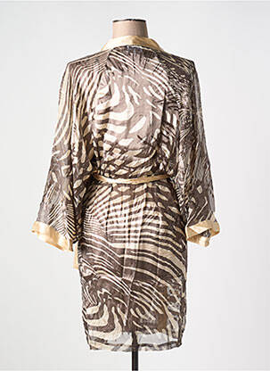 Déshabillé manches longues marron MARJOLAINE femme