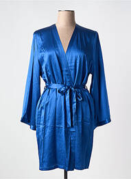 Déshabillé manches longues bleu MARJOLAINE femme