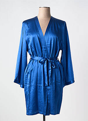 Déshabillé manches longues bleu MARJOLAINE femme