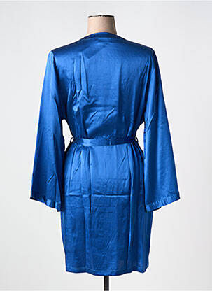 Déshabillé manches longues bleu MARJOLAINE femme