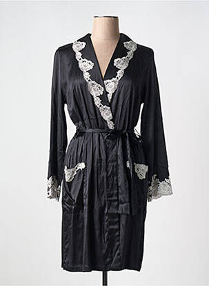 Déshabillé manches longues noir MARJOLAINE femme