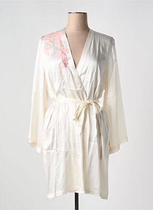 Déshabillé effet matière satinée blanc MARJOLAINE femme