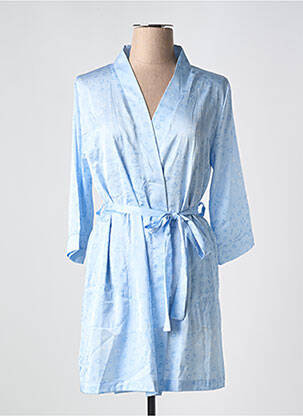 Déshabillé manches longues bleu MASSANA femme