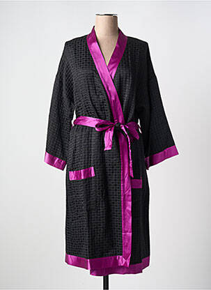Déshabillé manches longues noir MARJOLAINE femme