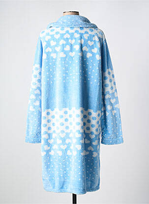 Robe de chambre col v bleu MASSANA femme