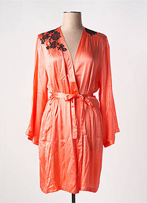 Déshabillé manches longues orange MARJOLAINE femme