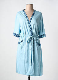 Robe de chambre col v bleu MASSANA femme
