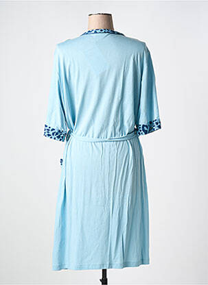 Robe de chambre col v bleu MASSANA femme
