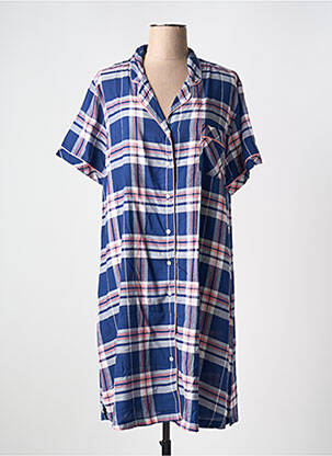Chemise de nuit fermeture boutonnée sur le devant bleu MASSANA femme