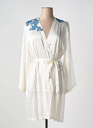 Déshabillé manches longues blanc MARJOLAINE femme