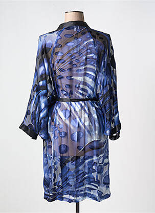 Déshabillé manches longues bleu MARJOLAINE femme