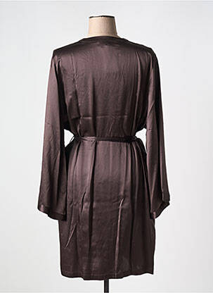 Déshabillé manches longues marron MARJOLAINE femme