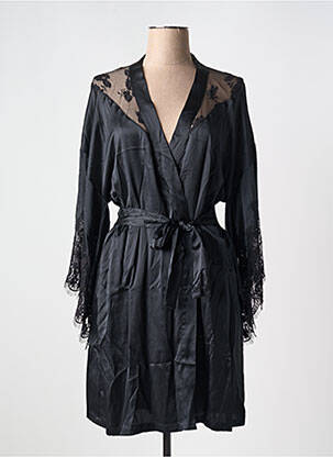 Déshabillé manches longues noir MARJOLAINE femme