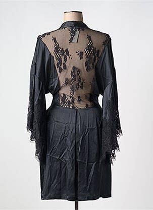 Déshabillé manches longues noir MARJOLAINE femme