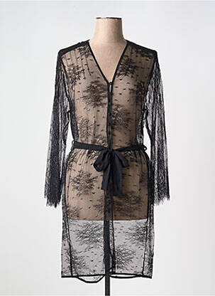 Déshabillé manches longues noir MARJOLAINE femme