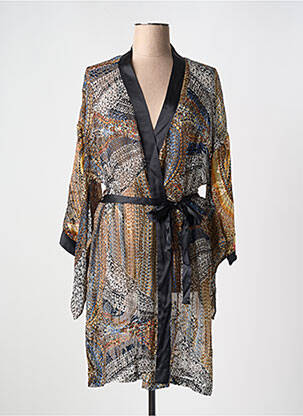 Déshabillé manches longues marron MARJOLAINE femme