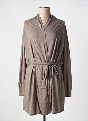 Déshabillé manches longues marron MARJOLAINE femme