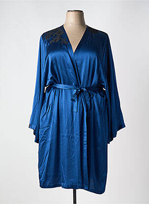 Déshabillé manches longues bleu MARJOLAINE femme