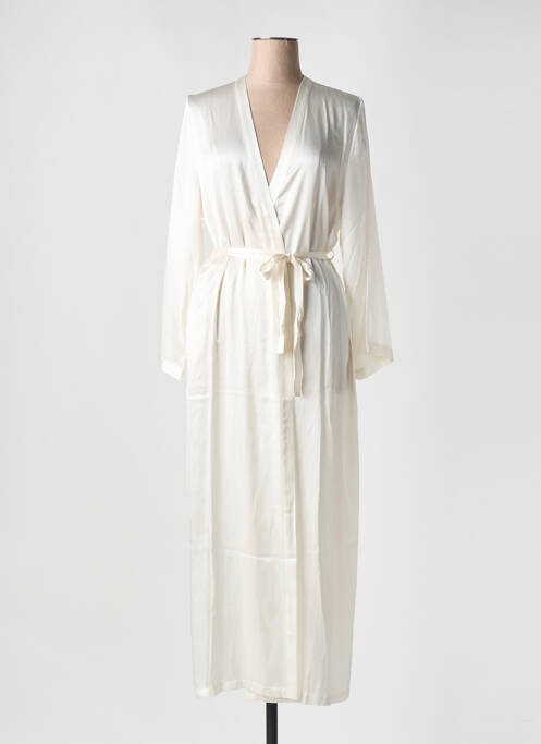 Déshabillé manches longues blanc MARJOLAINE femme