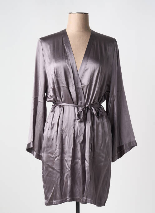 Déshabillé manches longues gris MARJOLAINE femme