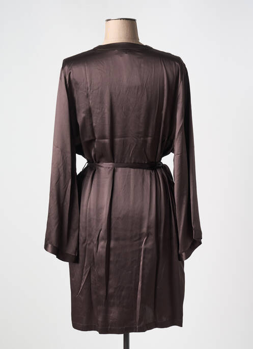 Déshabillé effet matière satinée marron MARJOLAINE femme