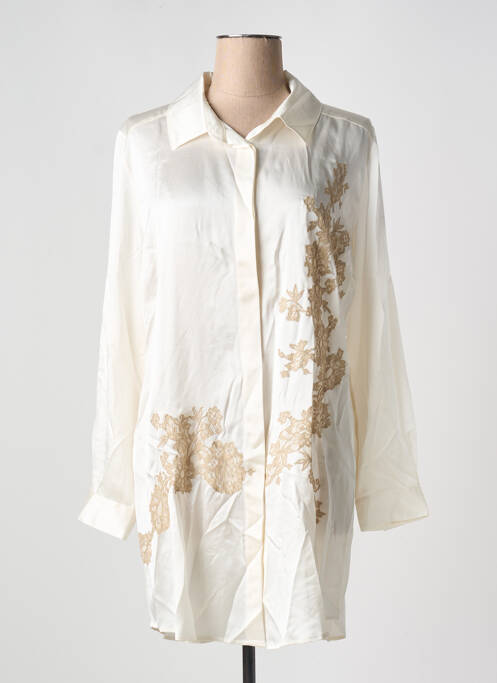 Chemise de nuit manches longues blanc MARJOLAINE femme