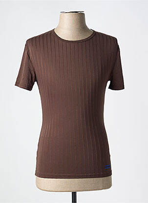 T-shirt coupe ajustée manches courtes marron HOM homme