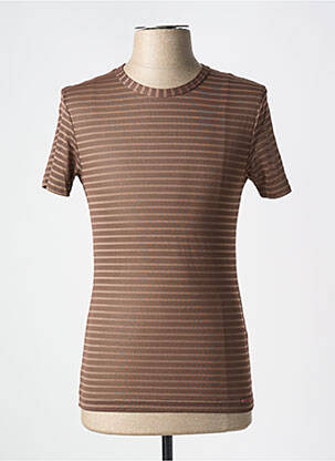 T-shirt stretch manches courtes marron OLAF BENZ homme