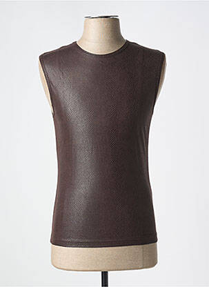 Débardeur stretch sans manche marron MANSTORE homme