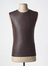 Débardeur stretch sans manche marron MANSTORE homme