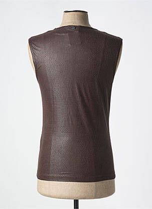 Débardeur stretch sans manche marron MANSTORE homme