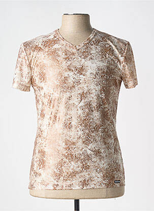 T-shirt stretch manches courtes marron MANSTORE homme