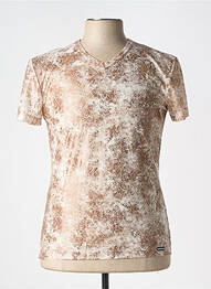 T-shirt stretch manches courtes marron MANSTORE homme