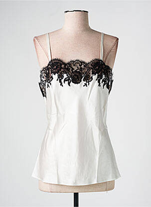 Top/caraco tissage satiné blanc MARJOLAINE femme