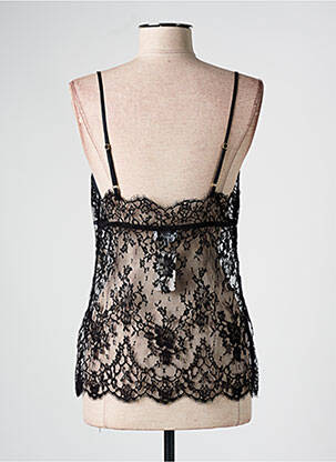 Top/caraco broderie dentelle de calais noir MARJOLAINE femme