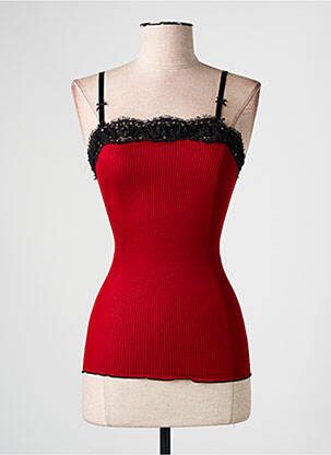Top/caraco tissage côtelé rouge ARTIMAGLIA femme